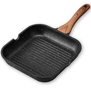Nonstick Grill Pan for Stove Tops with Pour Spouts Induction