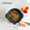 VonShef 7.4Qt Electric Wok with Lid – Adjustable Temperature Control - Image 5