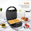 OSTBA Sandwich Maker 3-in-1 Waffle Iron, 750W Panini Press Grill - Image 2