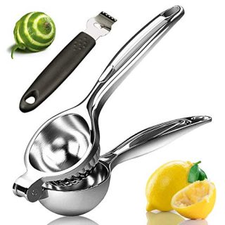 Lemon Squeezer, Monkkino Lemon Squeezer Juicer, Citrus Juicer Handheld, Lemon Juicer, Stainless Steel Juicer Hand Press, Lime Squeezer Bar Tool, Manual Citrus Press, Lime Juicer with Zester, 2 pcs