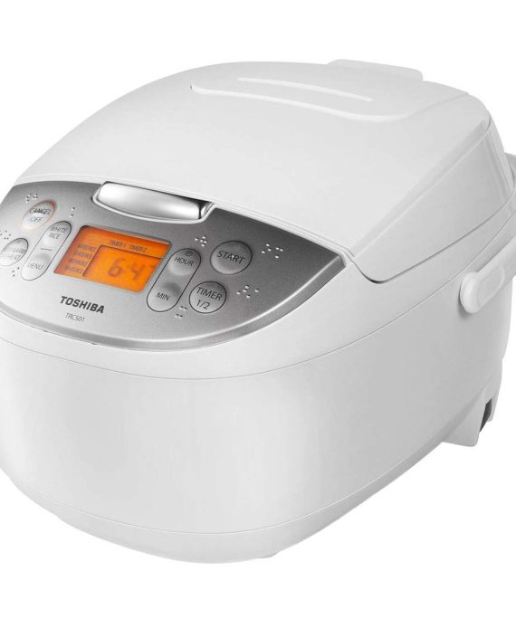 Toshiba TRCS01 Cooker 6 Cups Uncooked (3L) with Fuzzy Logic and One-Touch Cooking, Brown Rice, White Rice and Porridge