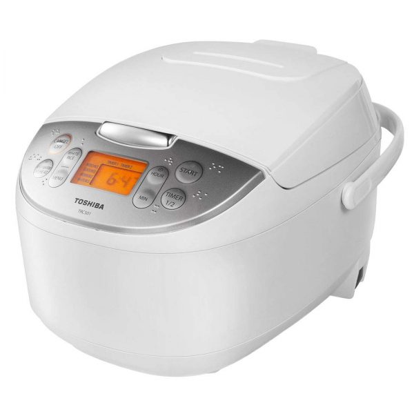 Toshiba TRCS01 Cooker 6 Cups Uncooked (3L) with Fuzzy Logic and One-Touch Cooking, Brown Rice, White Rice and Porridge