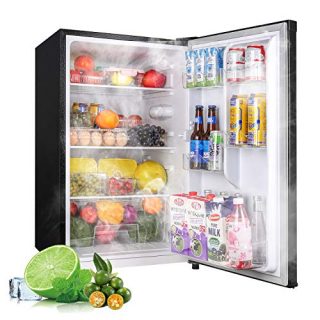 Mini Fridge with LED Light Small Refrigerator
