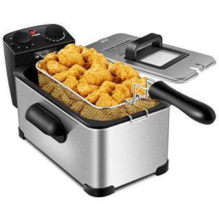 Electric Stainless Steel Deep Fryer -3.2qt Oil Container Lid