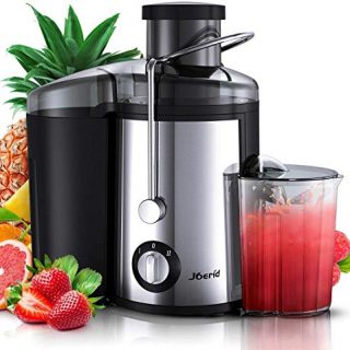 Juicer Machines, [2020 Upgrade] Joerid Centrifugal Juicer, Juice Extractor with Spout Adjustable, Lighter & Powerful, Easy to Clean & BPA-Free, Dishwasher Safe, Included Brush [Black] - 600W