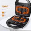 OSTBA Sandwich Maker 3-in-1 Waffle Iron, 750W Panini Press Grill - Image 8