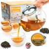 Glass Teapot with Removable Stainless Steel Strainer