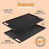 18 Inch Flat Cast Iron Skillet Griddle Pan For Stove Top - Image 2