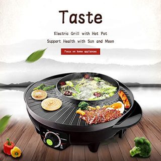 LIVEN Electric Shabu Shabu Hot Pot with BBQ