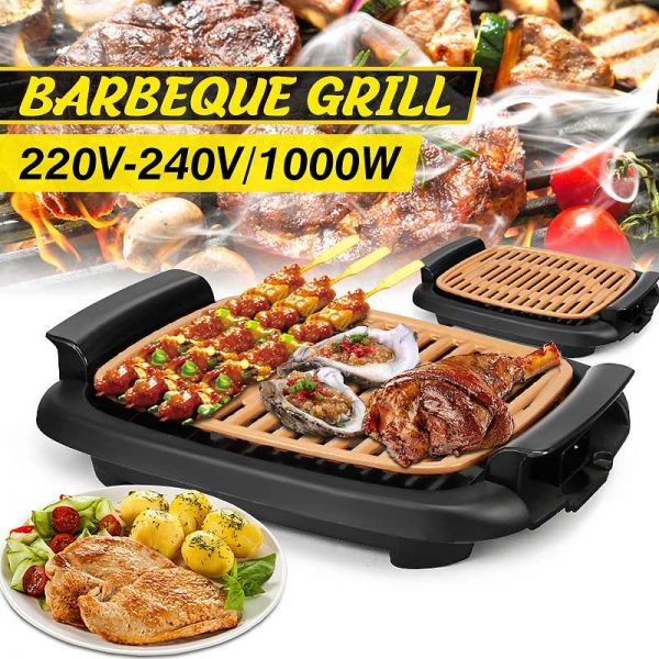 220V Outdoor Portable Smokeless Electric Pan Grill BBQ - Image 2