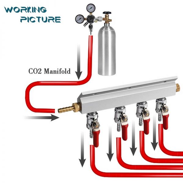 9mm Hose Barb 4 Way Beer Gas Manifold Splitter with Check - Image 3