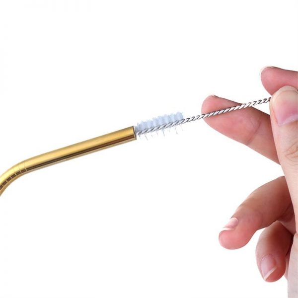 100Pcs/Set Metal Straw Reusable Gold Straws - Image 5