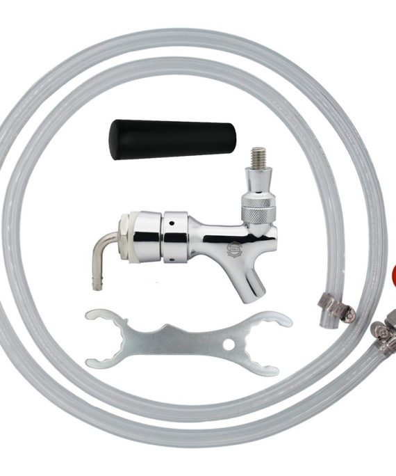 Beer Faucet Beer Line Clamp - PERA Brand Including Draft Beer Faucet, ID 3/16" OD 7/16" Beer Line 5ft Length with Beer Line Connector Hex Nut and Clamp, Spanner Wrench 100% Quality Guarantee