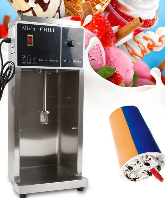 350W 110V Commercial Electric Ice Cream Machine Mixer Milkshake Blizzard Maker Blender for Restaurants w/ 3 Hand Cups