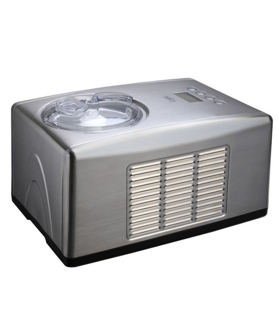 Lopie Stainless Steel Ice Cream Maker with Built-in Compressor without Pre-Cooling, LCD Digital Display (Silver, 1.6 Quart)