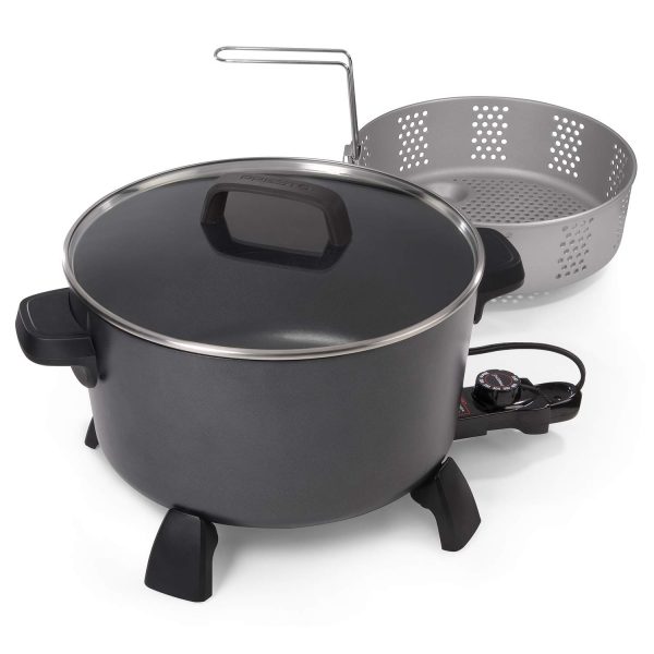National Presto 10-quart Kitchen Kettle XL steamer Multi-Cooker, Black