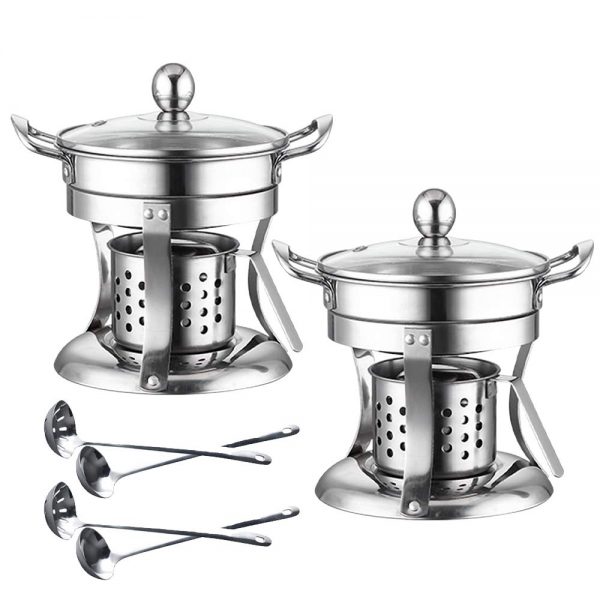 2 Pack Shabu hot pot Stainless Steel