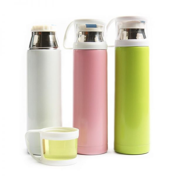 Stainless Steel Vacuum flask with Transparent Cover Thermos cup