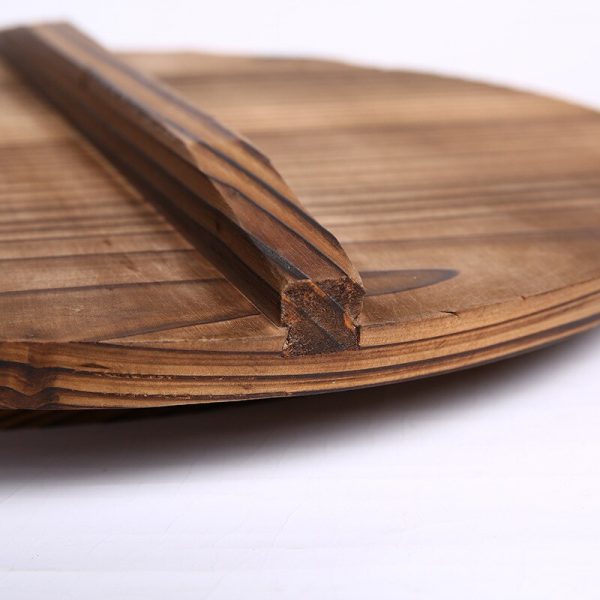 Wooden Lid With Handle For Round Frying Pan - Image 4