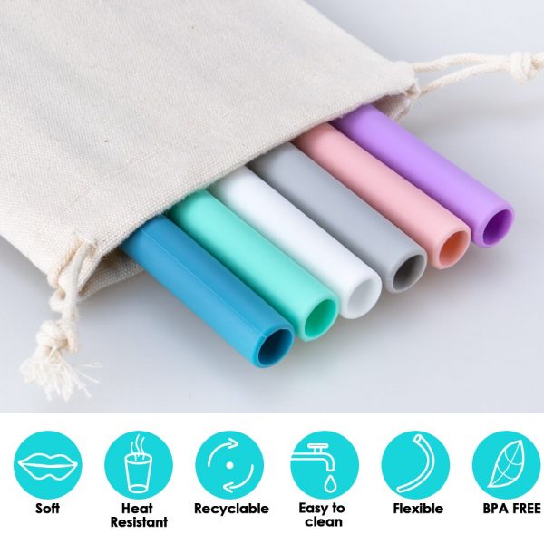 15 Pack Food grade Silicone Straws Reusable Flexibl - Image 2