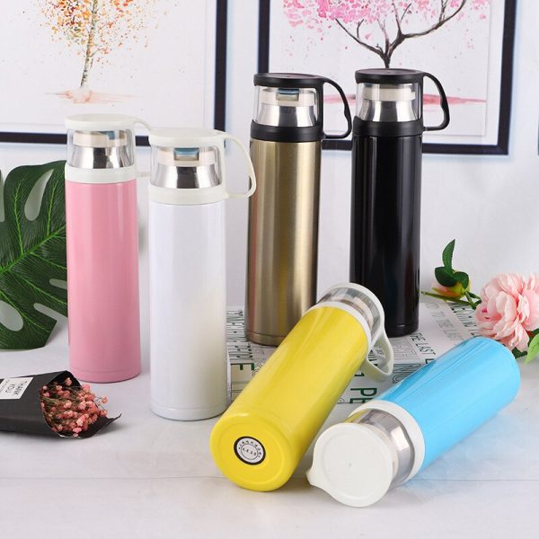 Transparent Cover Outdoor Sports Insulated Water Bottle Flask - Image 2