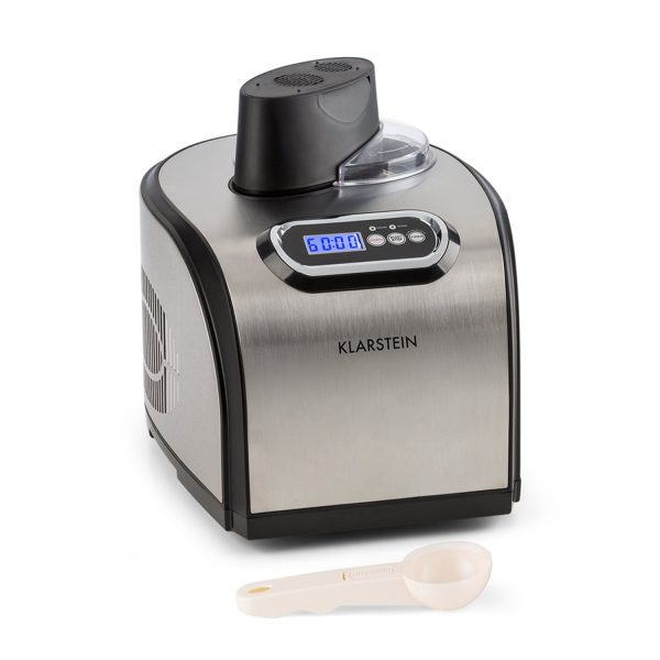KLARSTEIN Sweet Dreams Ice Cream Maker • Compression Cooling • Family Size: for up to 50 fl.oz finished Ice Cream oz finished Gelato, Sorbet or Frozen Yogurt • Stainless Steel