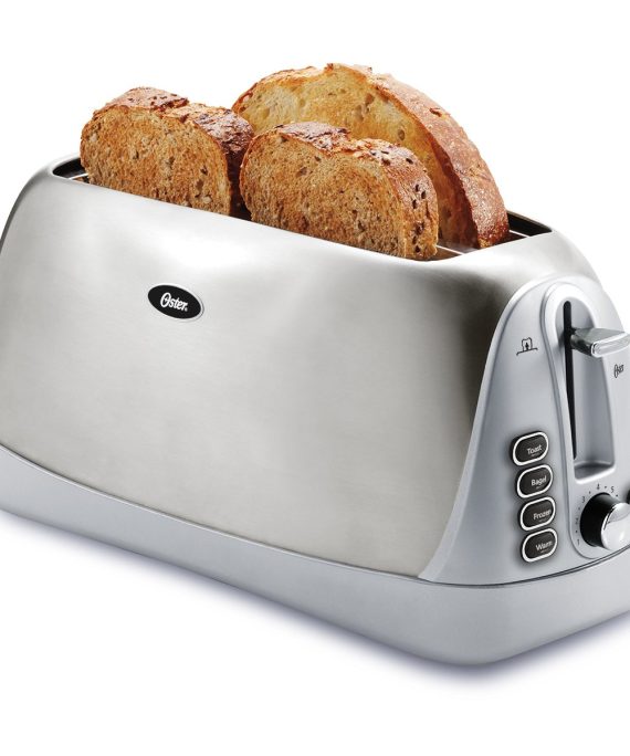 Oster Long Slot 4-Slice Toaster, Stainless Steel (TSSTTR6330-NP)