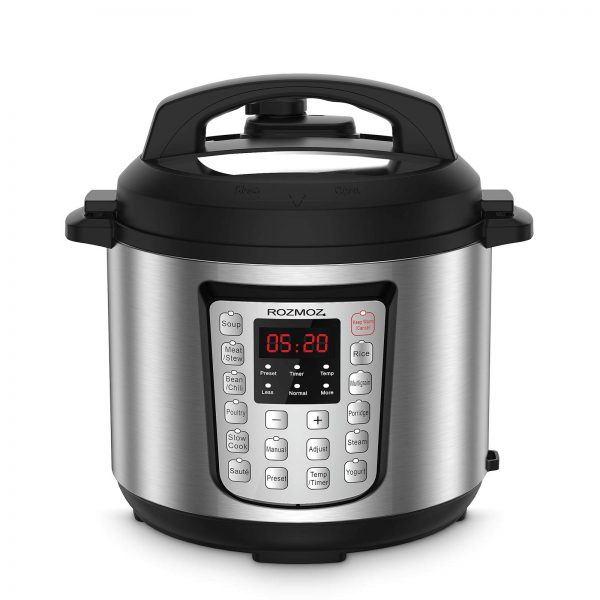 12-in-1 Electric Pressure Cooker Instant Stainless Steel Pot, Slow Cooker, Steamer, Saute, Yogurt Maker, Egg Cook, Sterilizer, Warmer, Rice Cooker with Deluxe Accessory kits,6 Quart