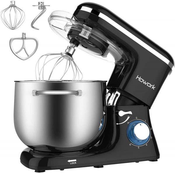 HOWORK Stand Mixer, 8.45 QT Bowl 660W Food Mixer, Multi Functional Kitchen Electric Mixer With Dough Hook, Whisk, Beater
