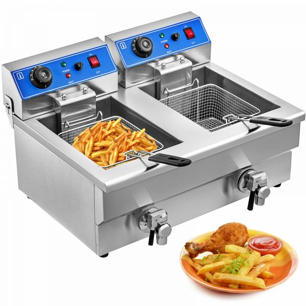 Electric Deep Fat Chip Fryer Dual Tank - Image 2