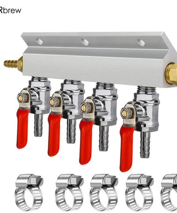 Co2 Gas Distributor Manifold 5/16'' Barb, Kegerator Splitter