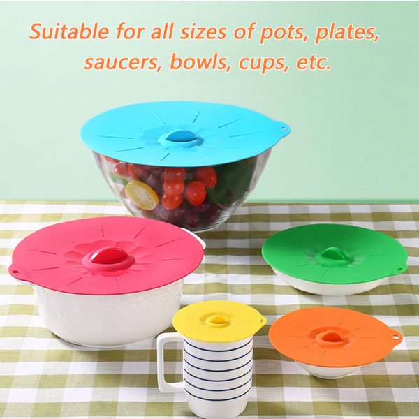5pcs Reusable silicon stretch lids universal lid - Image 4