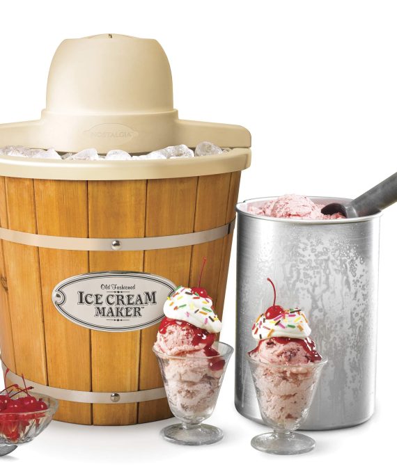 Nostalgia ICMP4WD 4-Quart Electric Wood Bucket Ice Cream Maker