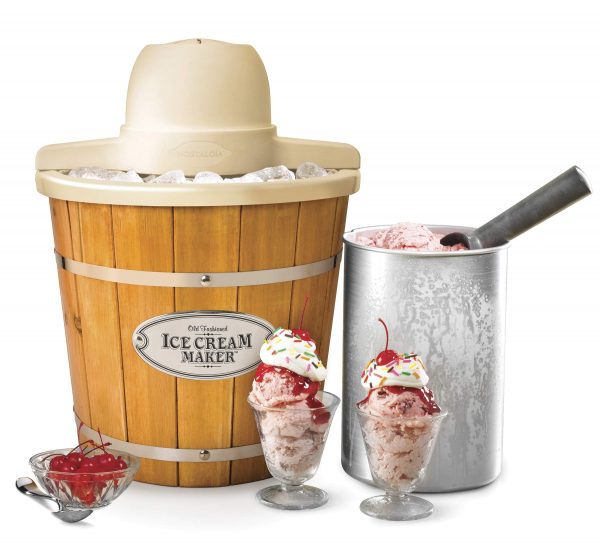 Nostalgia ICMP4WD 4-Quart Electric Wood Bucket Ice Cream Maker