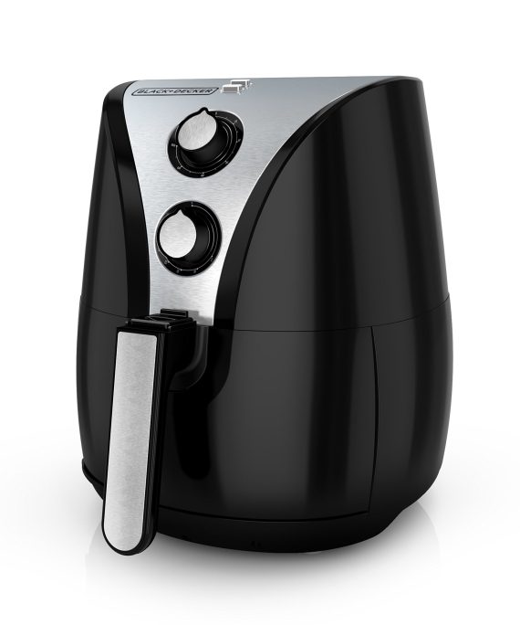 BLACK+DECKER Purify 2-Liter Air Fryer, Black/Stainless Steel, HF110SBD