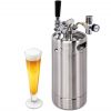 NutriChef Pressurized Growler Tap System - Stainless Steel Mini Keg Dispenser Portable Kegerator Kit - Co2 Pressure Regulator Keeps Carbonation for Craft Beer, Draft and Homebrew - PKBRTP100.5 (128oz)