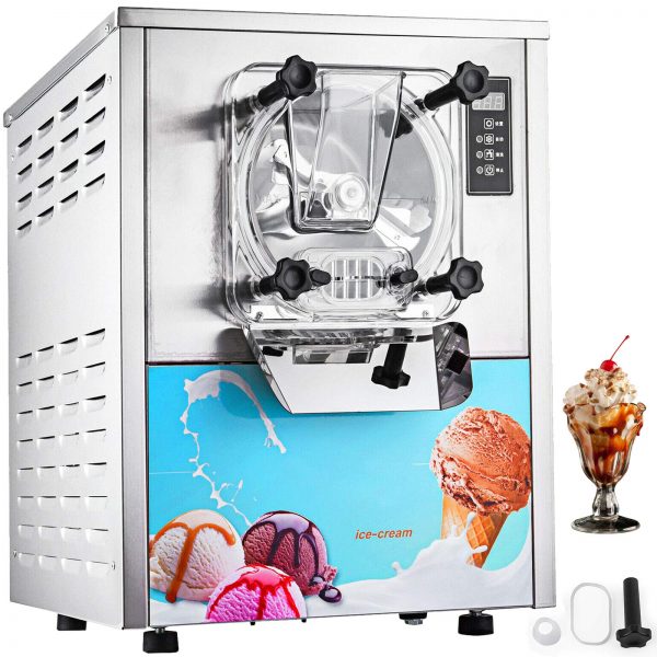VEVOR 1400W Commercial Ice Cream Machine 5.3Gallon per Hour Hard Serve LED Display Auto Shut-Off Timer Perfect for Restaurants Snack Bar Supermarkets, Sliver