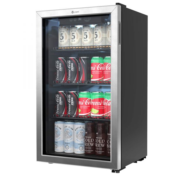 Refrigerator and Cooler - 100 to 120 Can Mini Fridge with Glass Doo