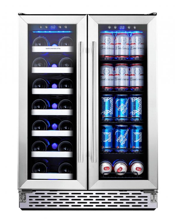 24 Inch Built-In Dual Zone Wine Beer Cooler Refrigerator