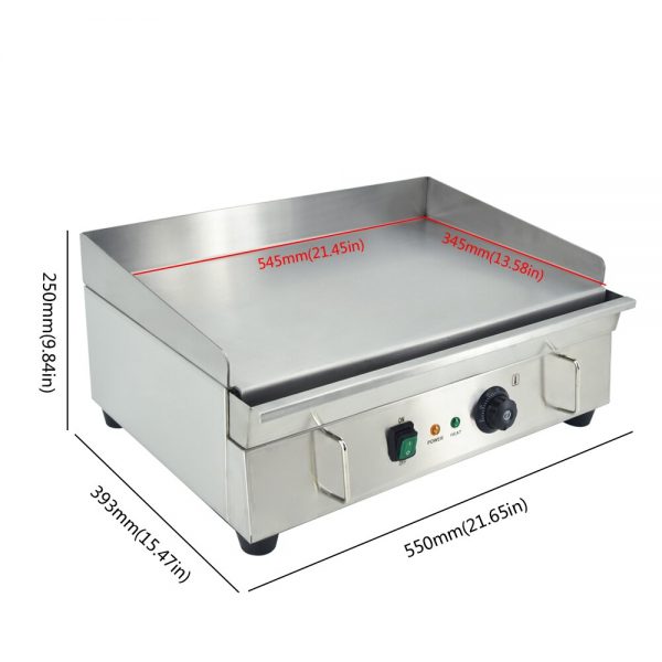 Electric Griddle Countertop Grill Adjustable Flat Top - Image 4