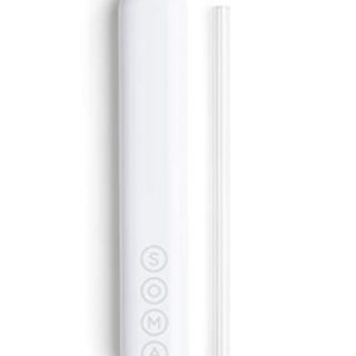 SOMA Glass Straw with Silicone Lined Travel Case and Cleaning Tool, 8-inch, Clear