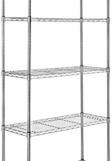 AmazonBasics 5-Shelf Adjustable, Heavy Duty Storage Shelving Unit (350 lbs loading capacity per shelf), Steel Organizer Wire Rack, Chrome, (36L x 14W x 72H)