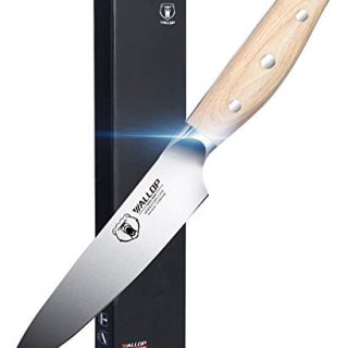 WALLOP Utility Knife - Kitchen Utility Knife 5 inch - German 1.4116 HC Stainless Steel Kitchen Steak Knife Paring Knife - Small Kitchen Chef Knife - Full Tang Natural Pakkawood Handle with Gift Box
