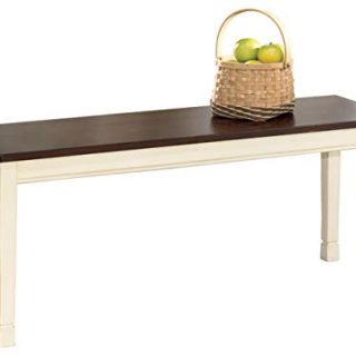 Signature Design by Ashley Whitesburg Dining Room Bench, Brown/Cottage White