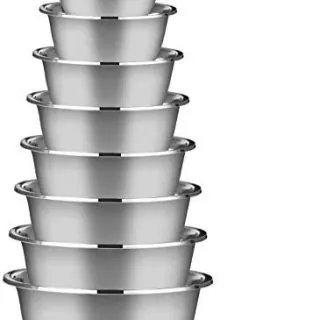 Stainless Steel Mixing Bowls (Set of 8),Polished Mirror Finish Nesting Bowls Without Lids,Includes 2QT,3QT,4QT,5QT,6QT,7.5QT,9QT,10.5QT,Metal Cooking Supplies For Kitchen,Ideal for Baking,Cooking,Sala