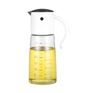 Vucchini Drip Free Cooking Oil & Vinegar Dispenser with No Drip Bottle Spout - Oil Pourer Dispensing Bottles (white color)