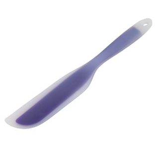 Nonstick Silicone Knife Shaped Flexible Kitchen Spatula Scraper Turner,Kitchen Cooking Utensils With Nylon Core 1PC (Transparent Purple)