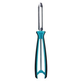 Linden Sweden Fruit and Vegetable Peeler - Made In Sweden- Great for Apples, Carrots and Potatoes - Soft-Grip Handle for Comfort and Safety - Dishwasher Safe - Stainless Steel Construction (Turquoise)