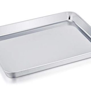 TeamFar Stainless Steel Compact Toaster Oven Pan Tray Ovenware Professional, 8''x10''x1'', Heavy Duty & Healthy, Deep Edge, Superior Mirror Finish, Dishwasher Safe