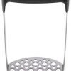 LADIZIO Stainless Steel Potato Masher Hand Plate Food Masher Utensil Black